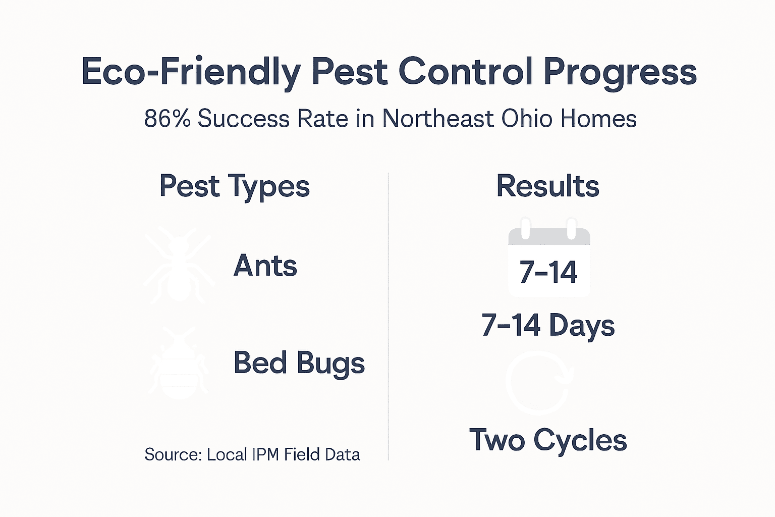 Infographic visualizing pest control success rate