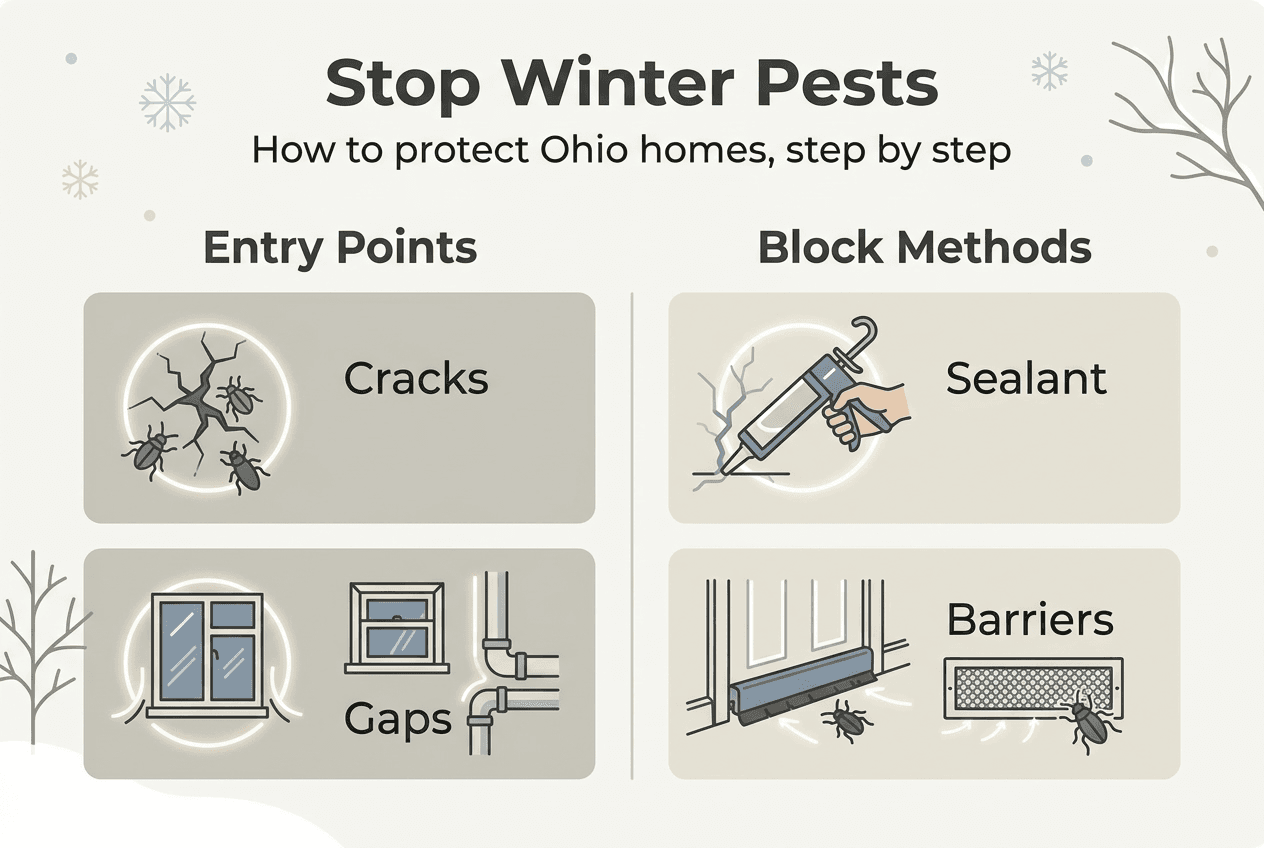 Infographic about overwintering pest prevention steps
