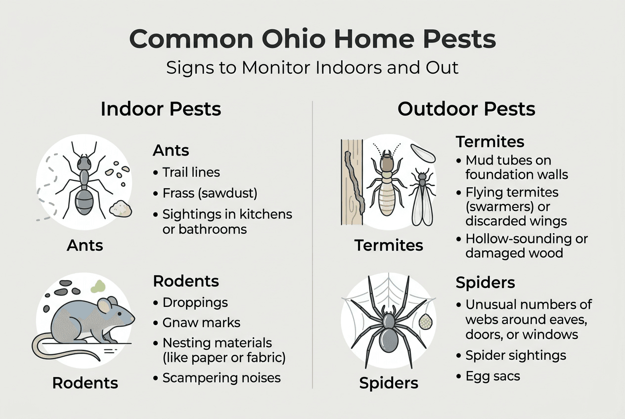 Infographic of typical Northeast Ohio home pests