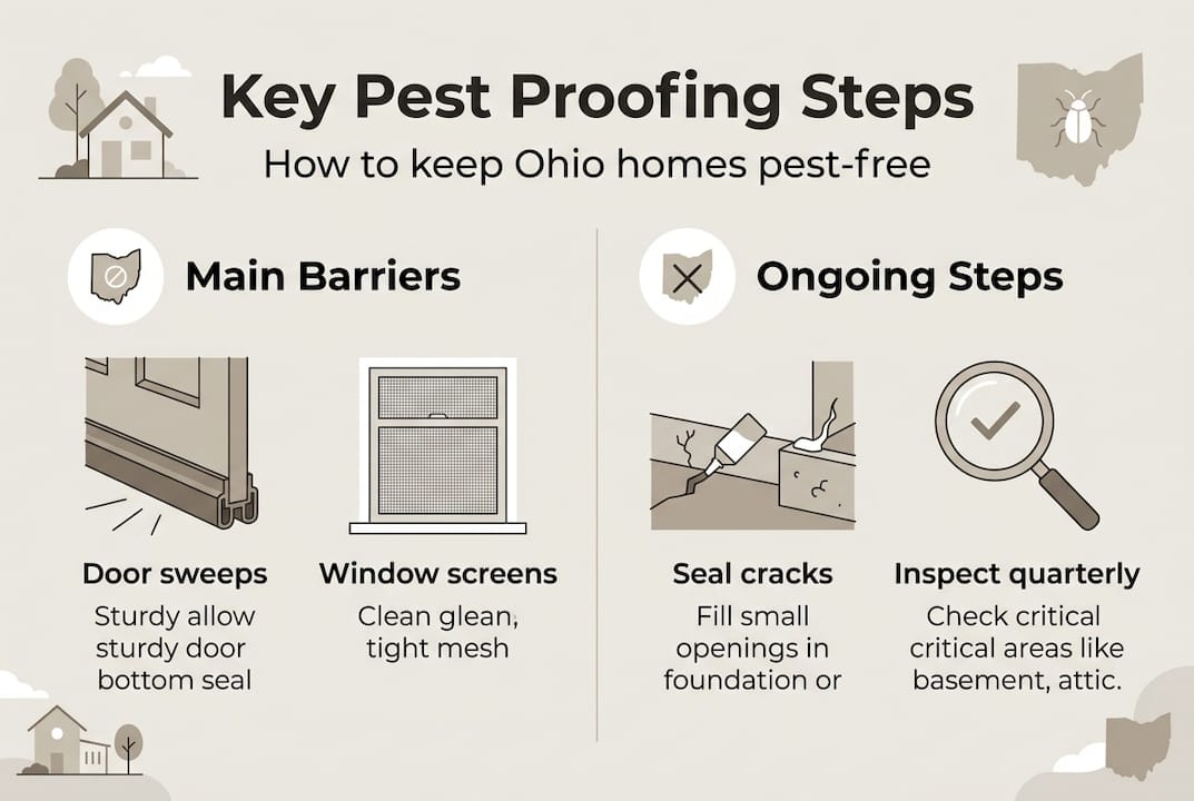Infographic showing pest proofing steps and barriers