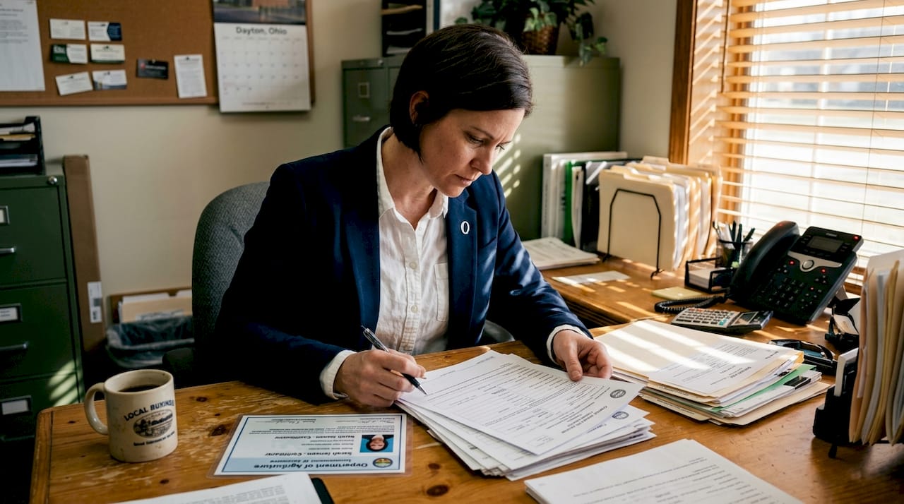 Owner reviewing pest control certifications Ohio