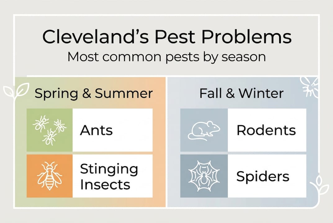 Infographic of Cleveland pest trends by season