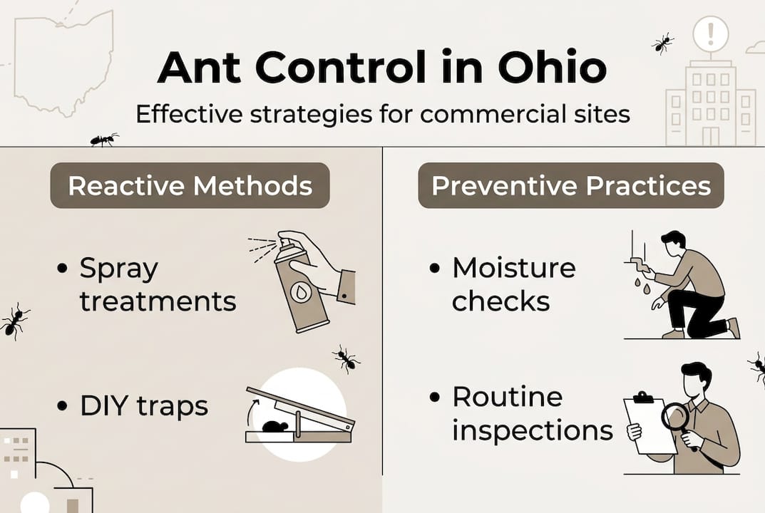 Infographic showing ant control strategies