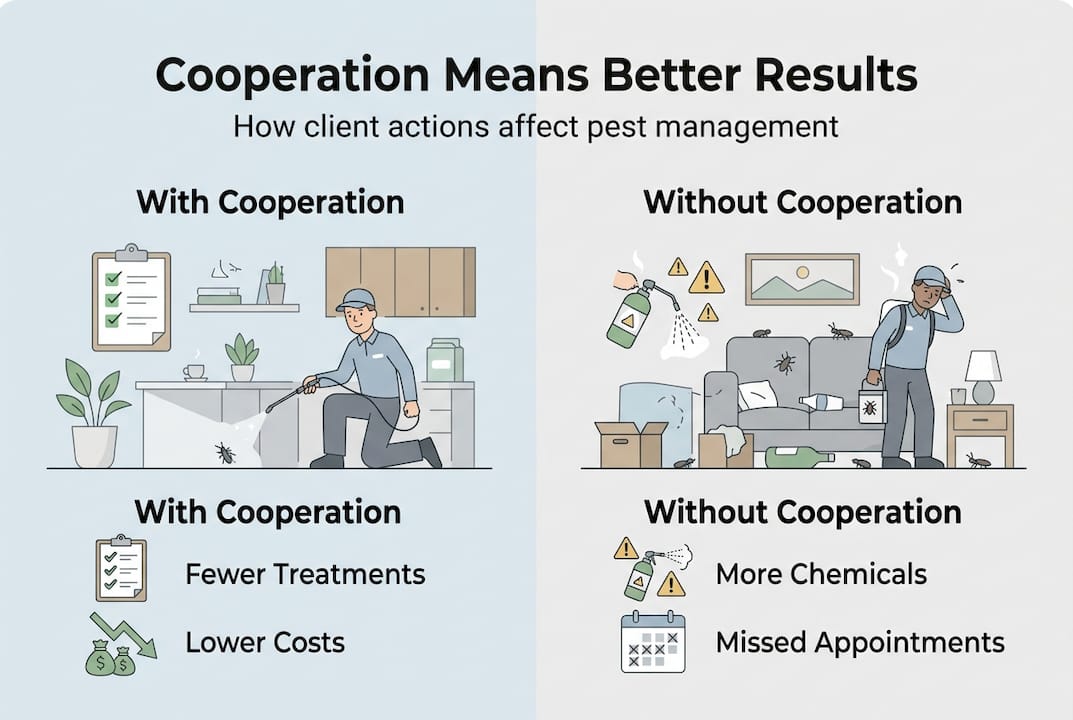 Infographic comparing outcomes with and without cooperation