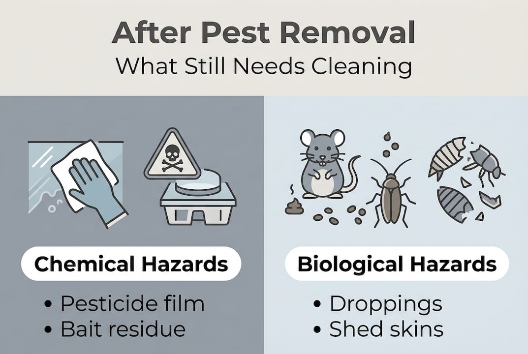 Infographic on chemical and biological hazards post-pest