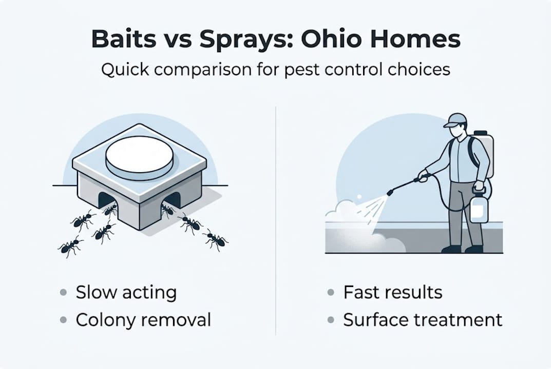 Infographic comparing baits and sprays