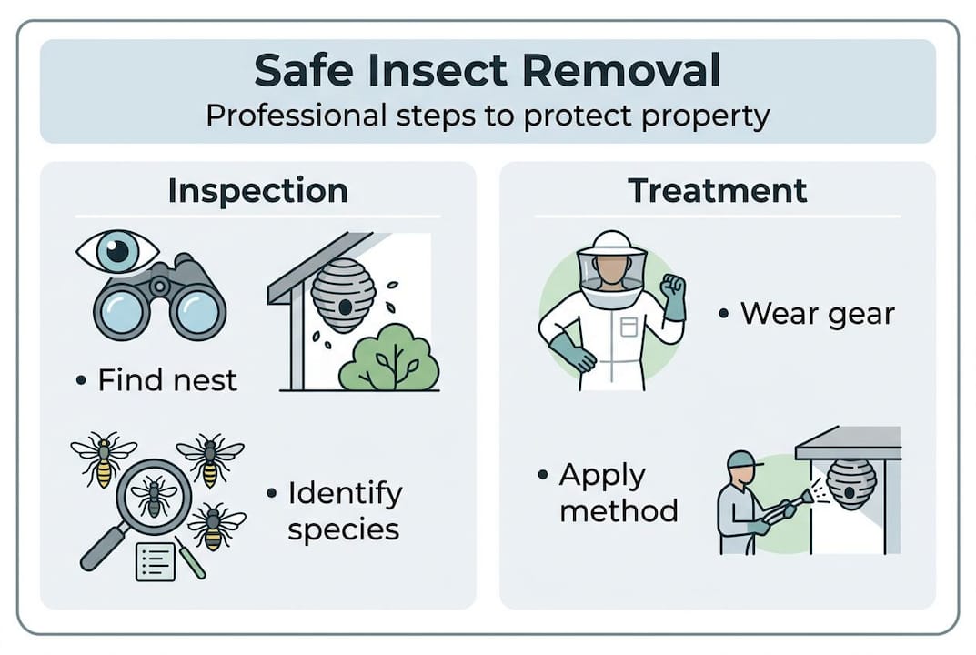 Infographic of safe insect removal steps