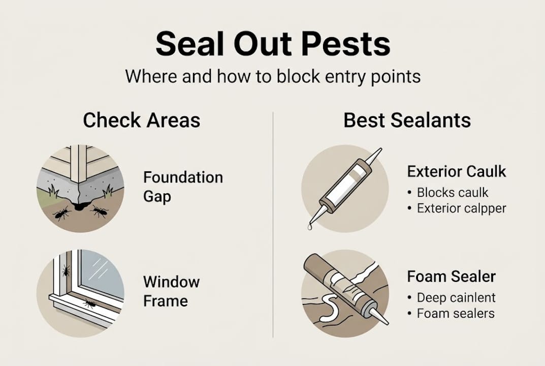Infographic of pest entry sealing tips and materials