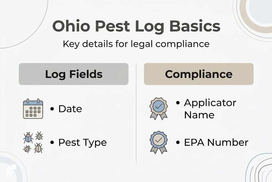 Infographic on Ohio pest log compliance details