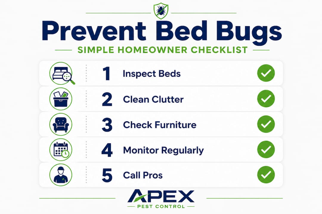 Infographic checklist for bed bug prevention steps