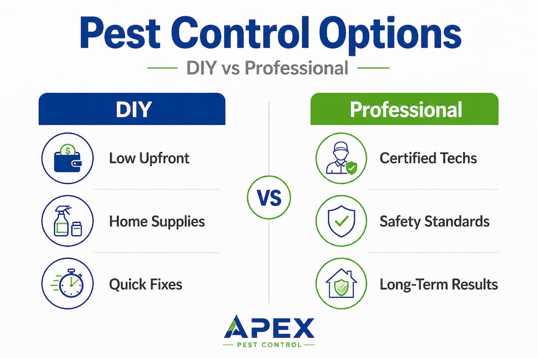 Infographic comparing DIY and professional pest control