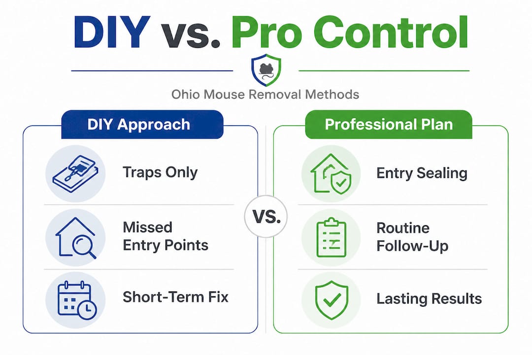 Infographic comparing DIY and professional mouse control
