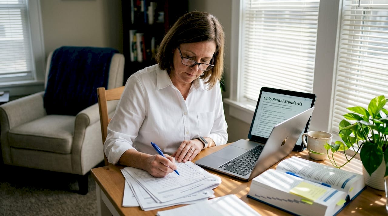 Landlord reviews pest inspection paperwork