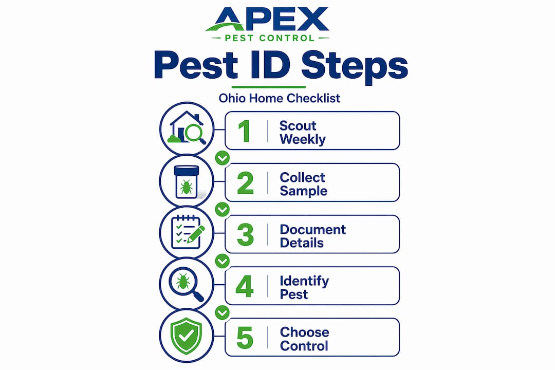 Infographic showing Ohio pest identification steps