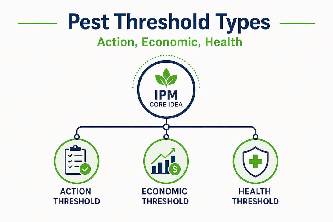 Infographic showing pest threshold type hierarchy