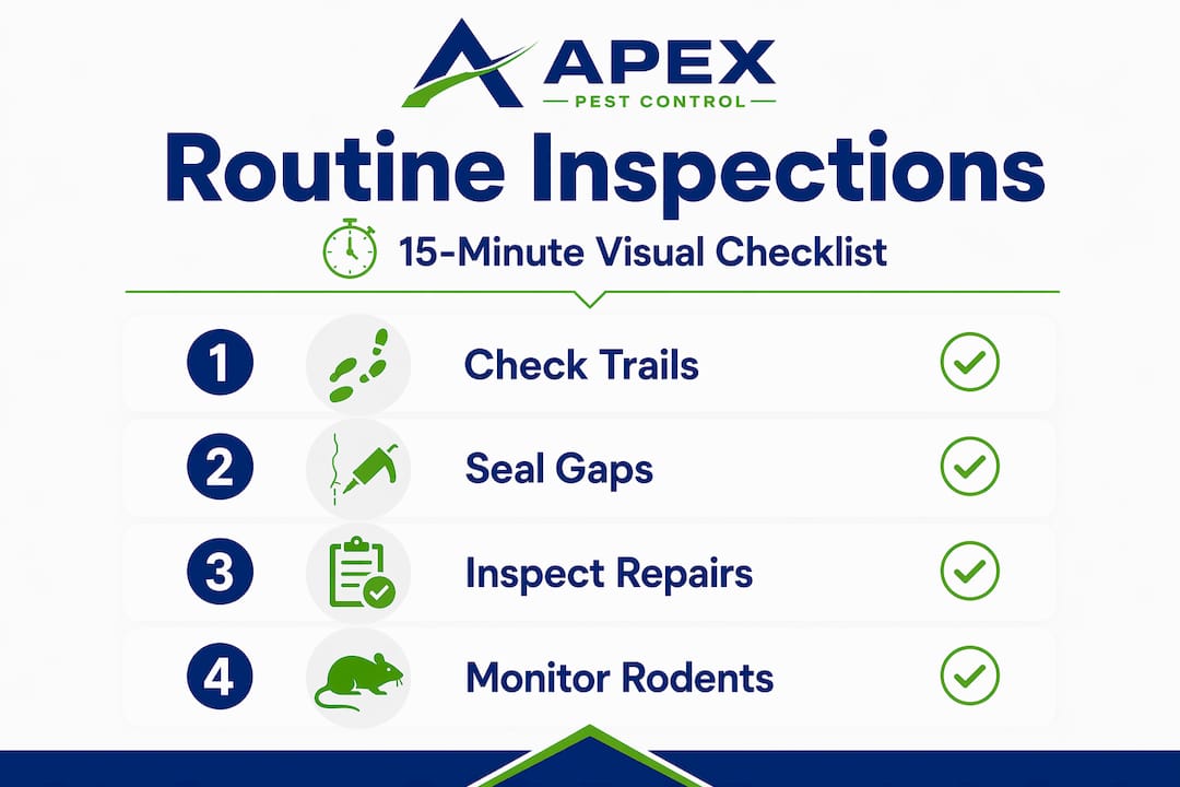 Infographic showing routine pest inspection checklist