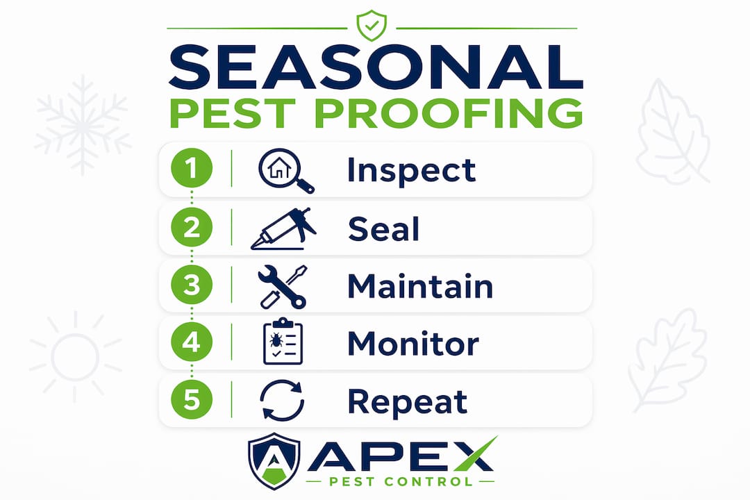 Infographic of seasonal pest proofing steps