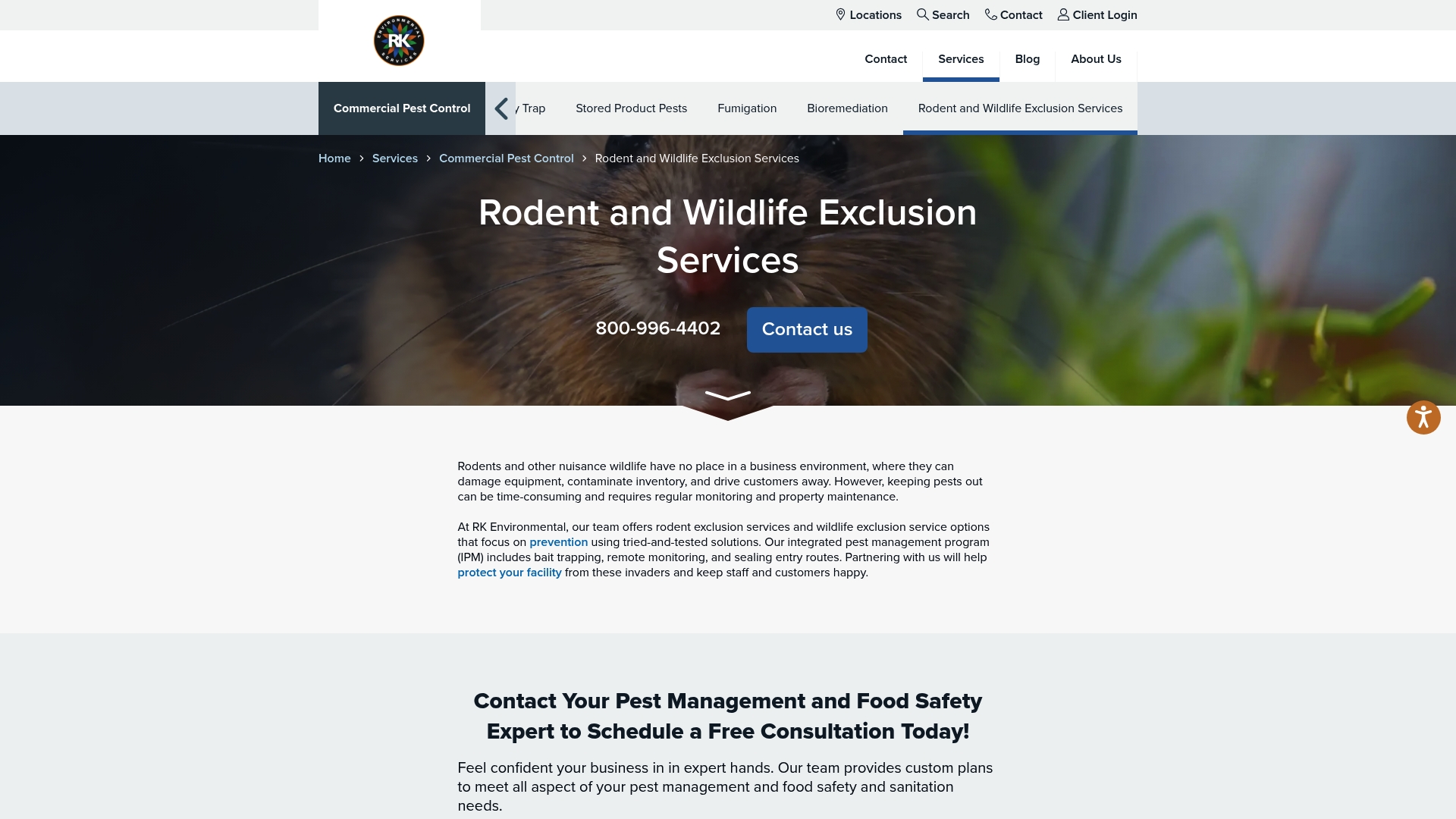 https://rkenvironmental.com/services/commercial-pest-control/rodent-and-wildlife-exclusion