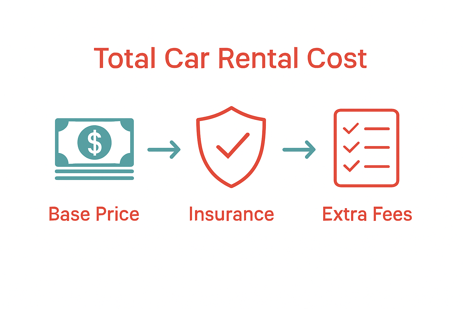 Infographic of car rental costs breakdown