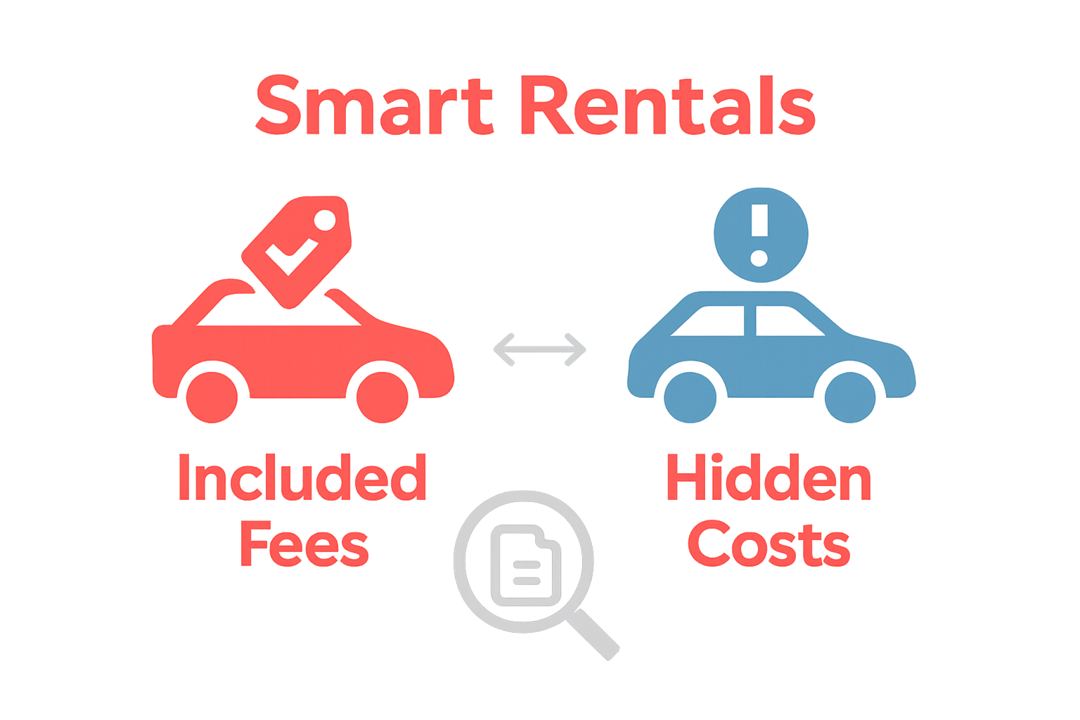Rental policy and pricing comparison infographic
