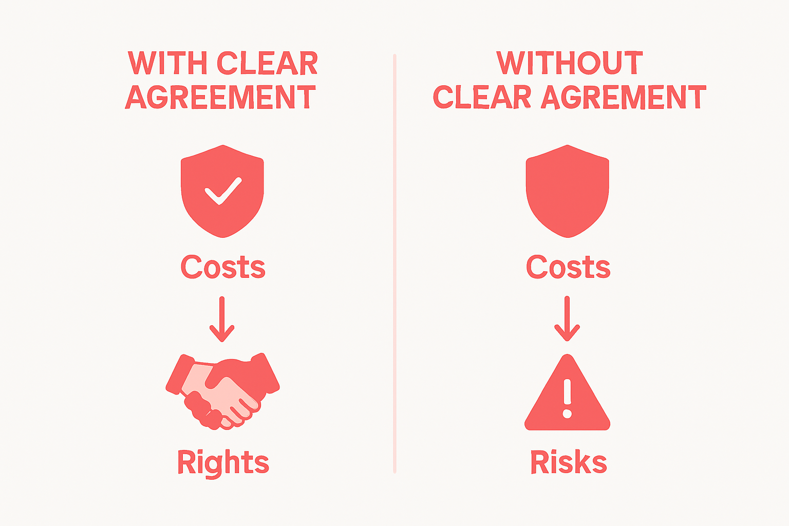 Infographic comparing rental risks and protections