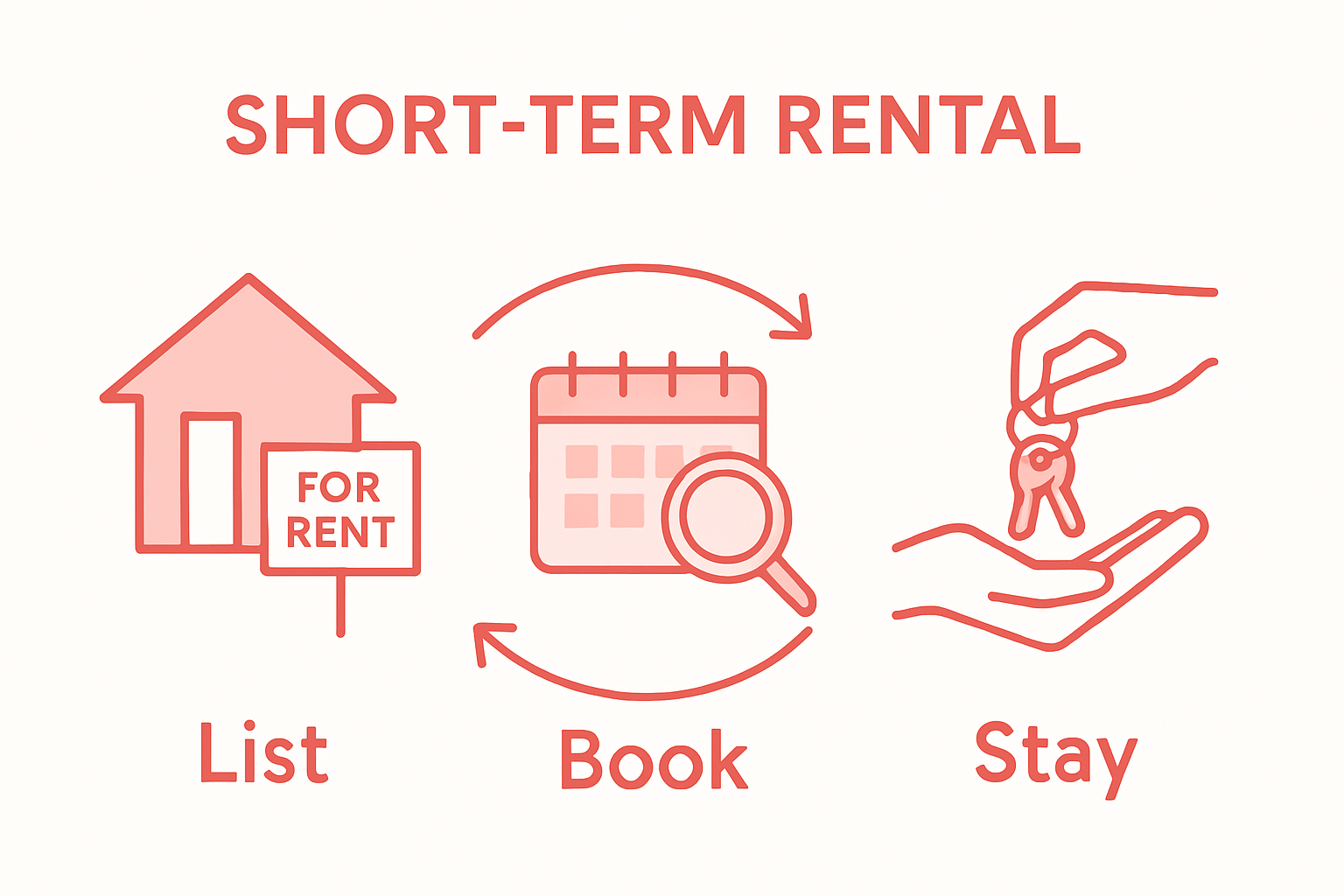 Short term rental process explained visually