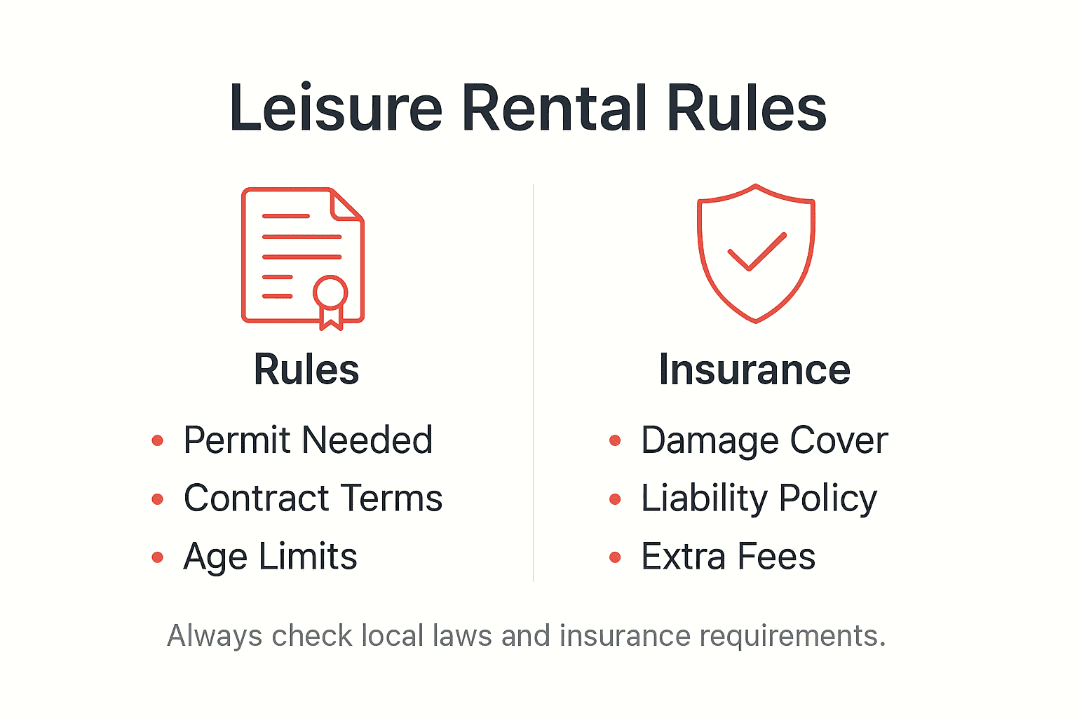 Infographic showing legal and insurance basics