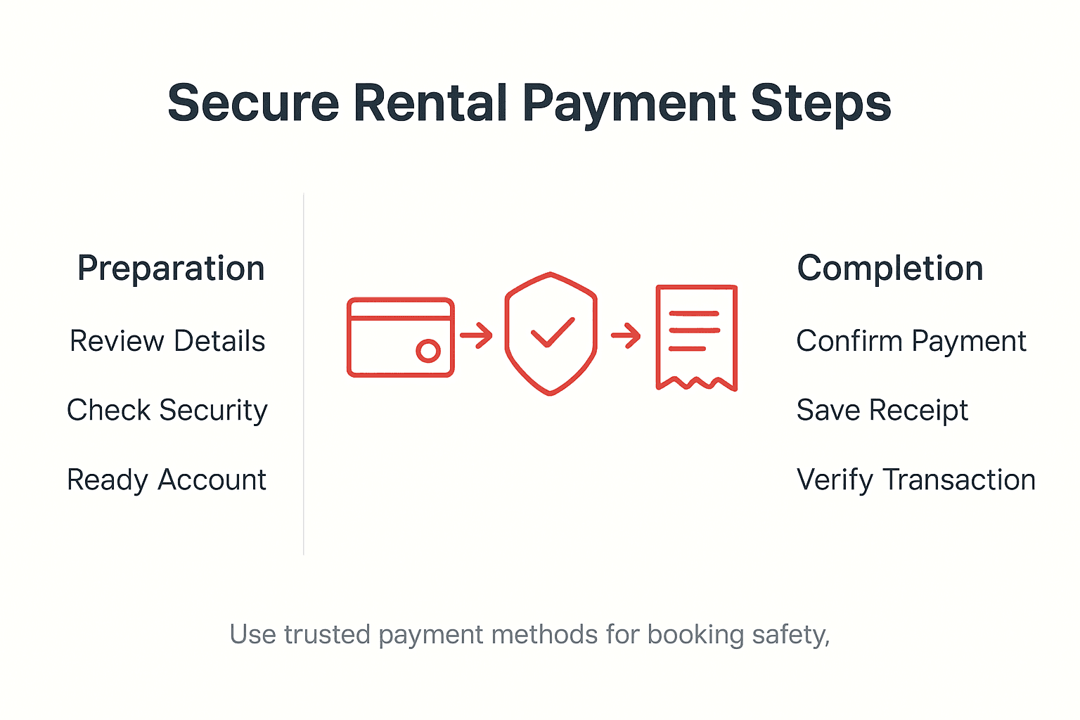 Infographic showing secure payment steps