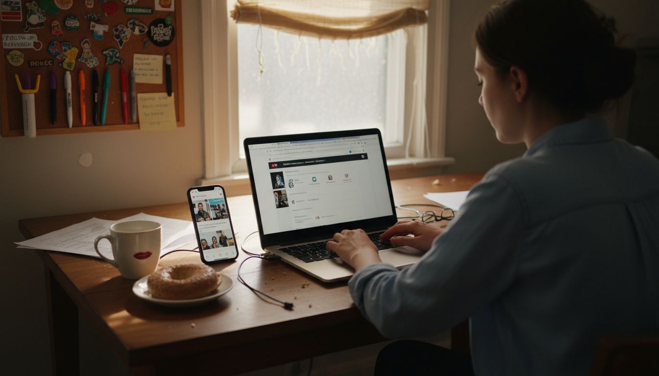 Candidate exploring employer brand at home