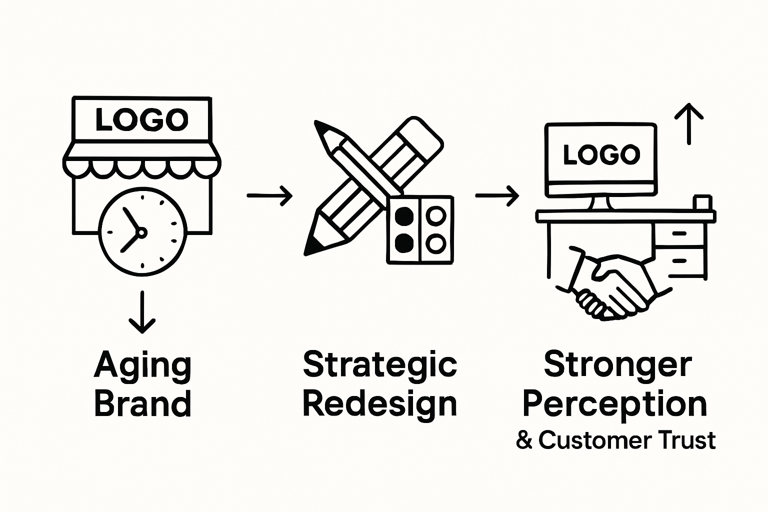 Logo update process infographic