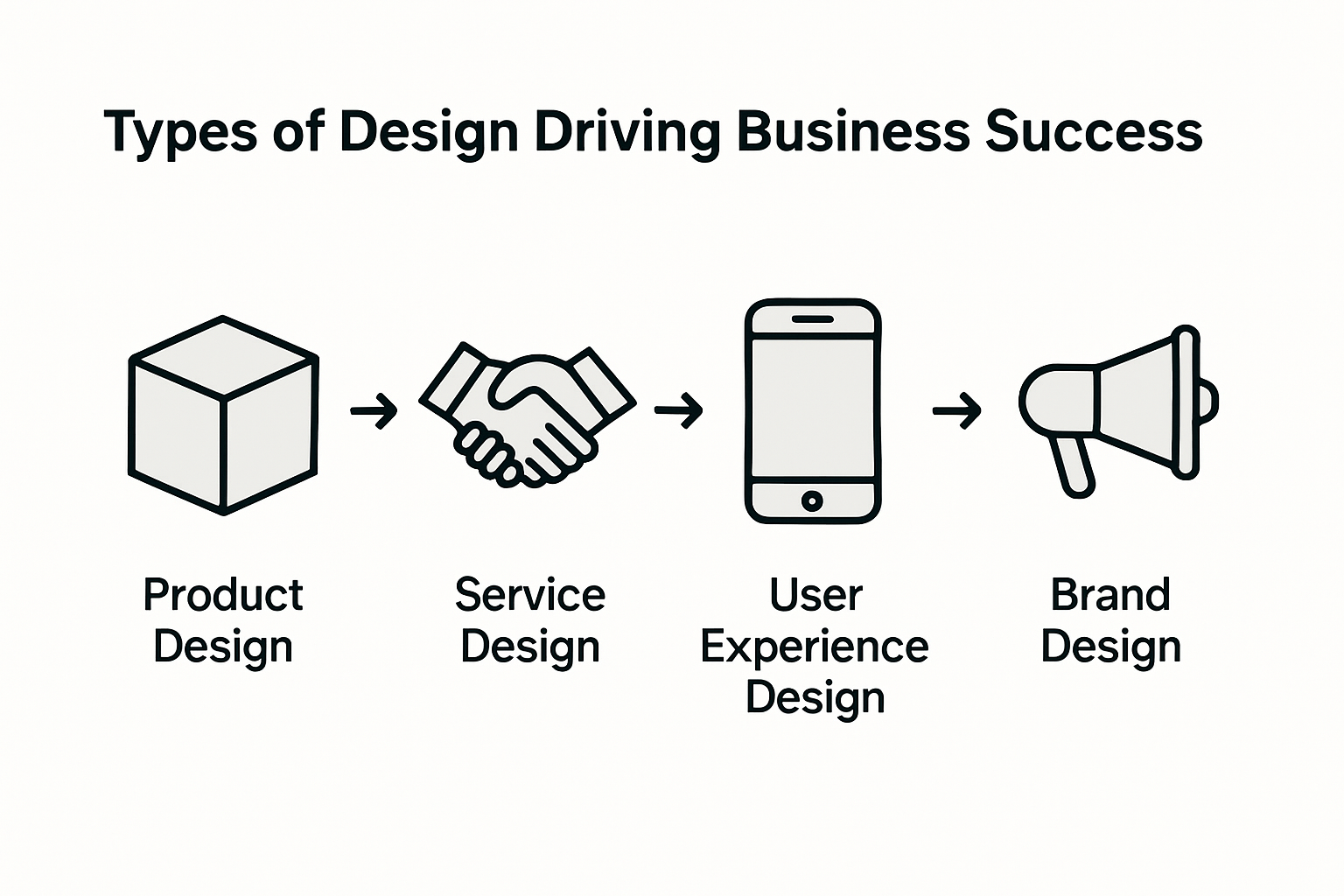 Infographic showing four business design types