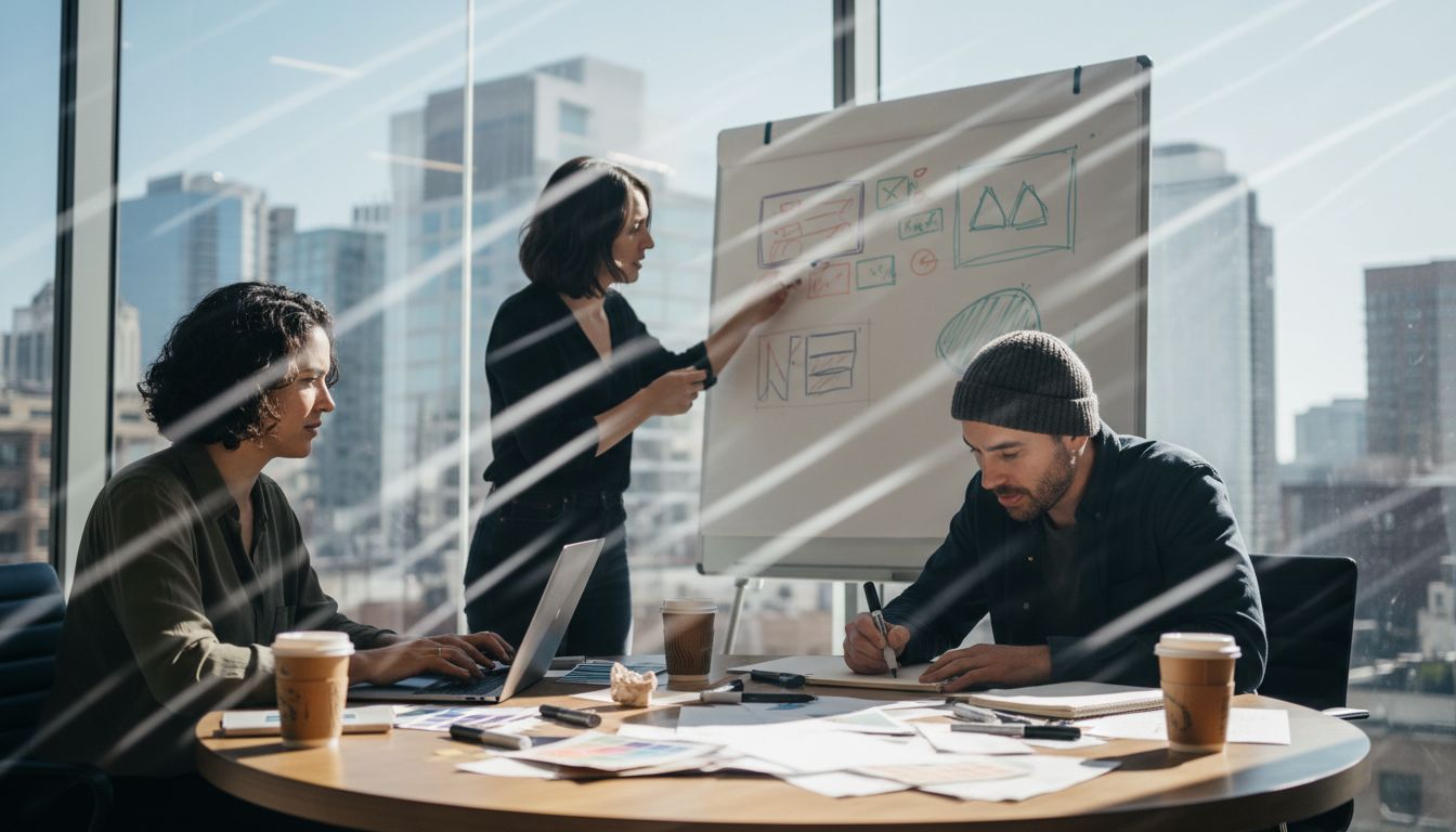 Team collaborates on branding with AI support