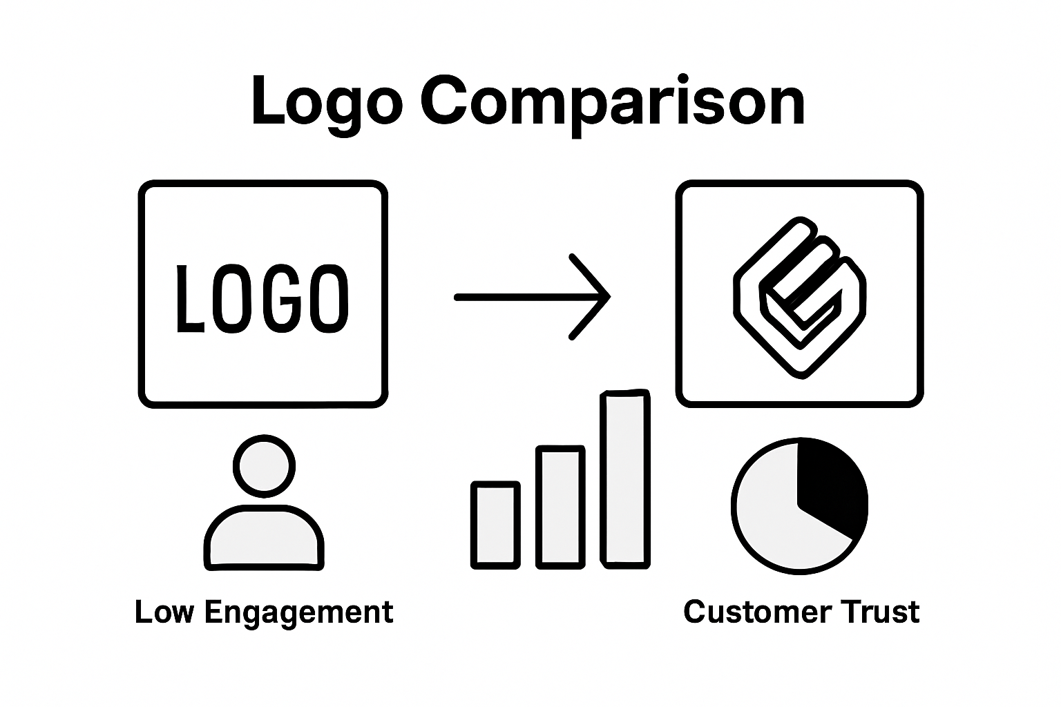 Infographic comparing generic vs professional logo outcomes