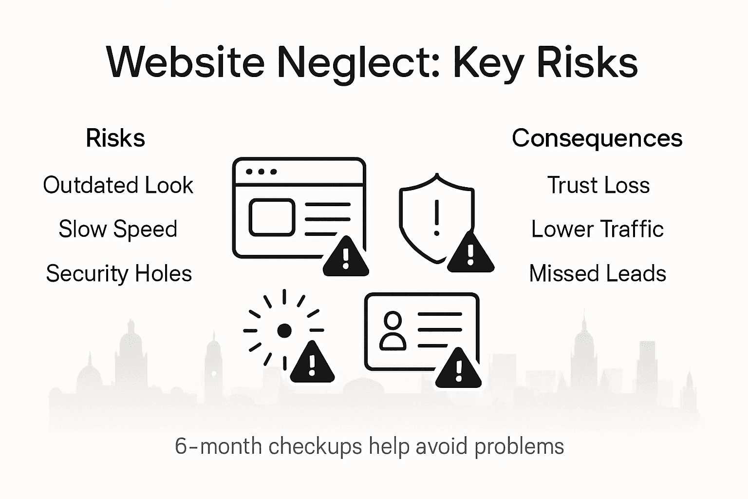 Why Invest in Web Design for Leeds Businesses 2 Infographic about risks of website neglect