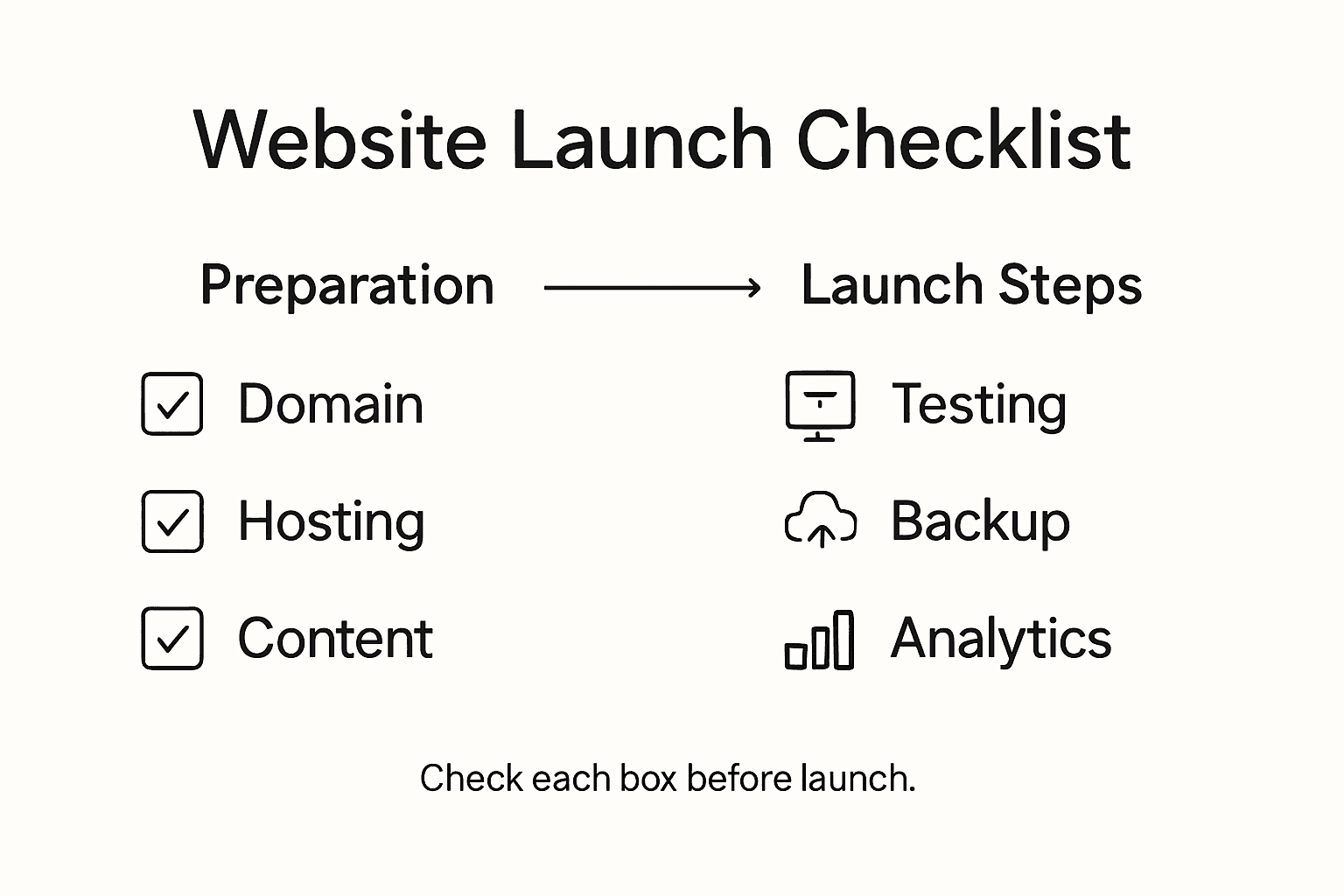 Web Design Process Guide for Leeds Business Owners 2 Infographic outlining website launch checklist