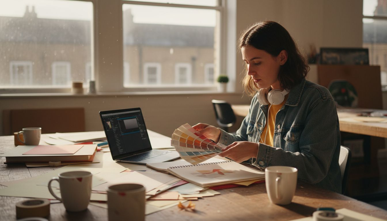 How to Create Brand Assets for Strong Recognition 1 Designer selecting brand color swatches