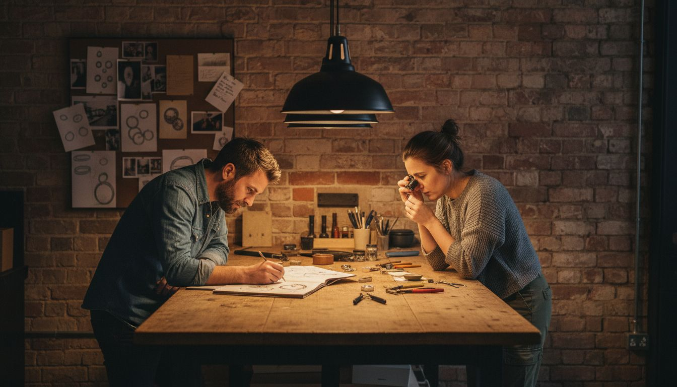Why Branded Photography Matters for Leeds SMEs 2 Creative professionals collaborate in Leeds jewelry studio
