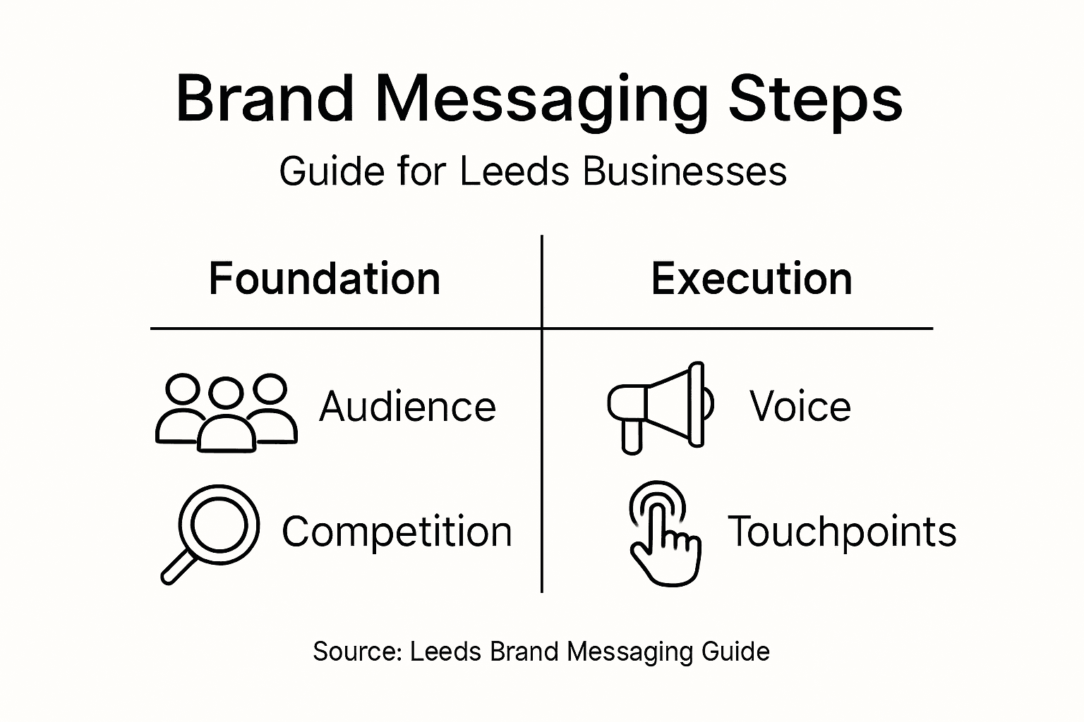 Infographic with key brand messaging steps