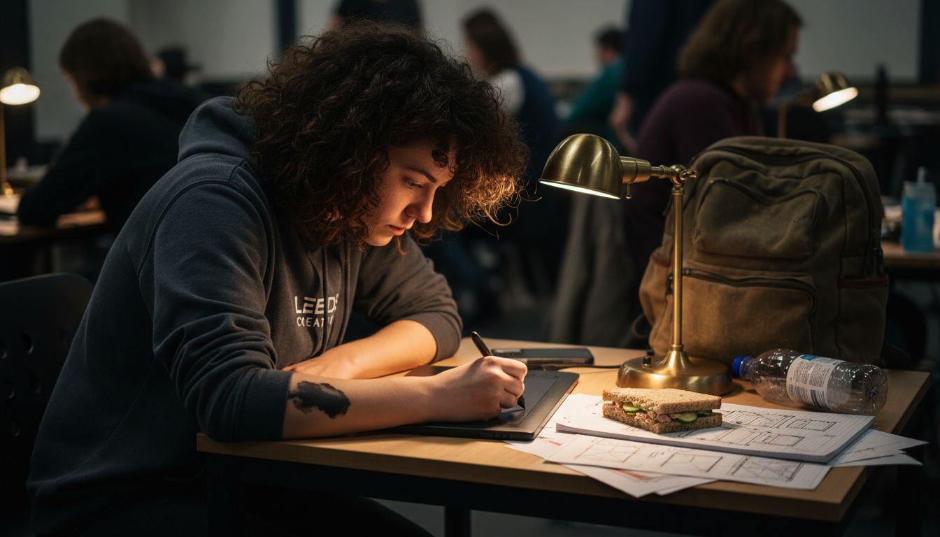 Creative professional working in shared tech workspace