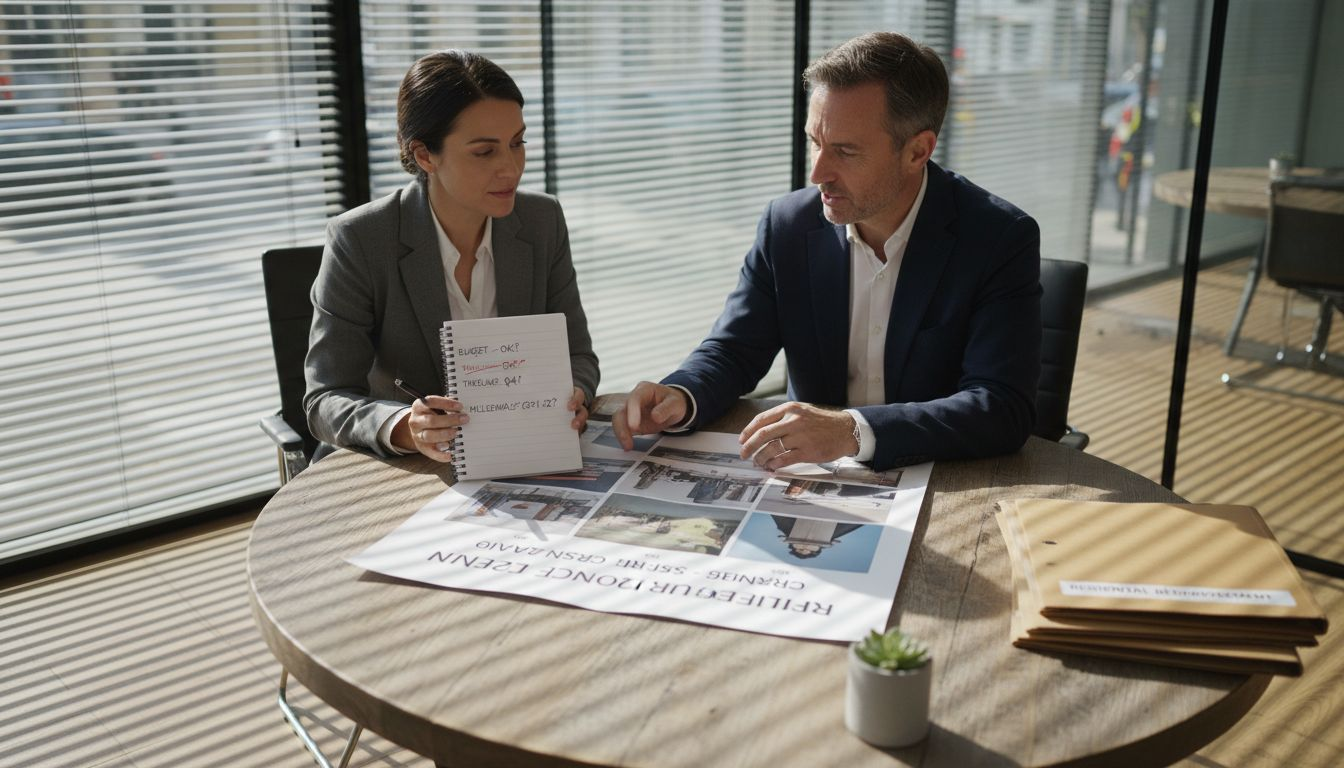 Director showing tailored mood board to client