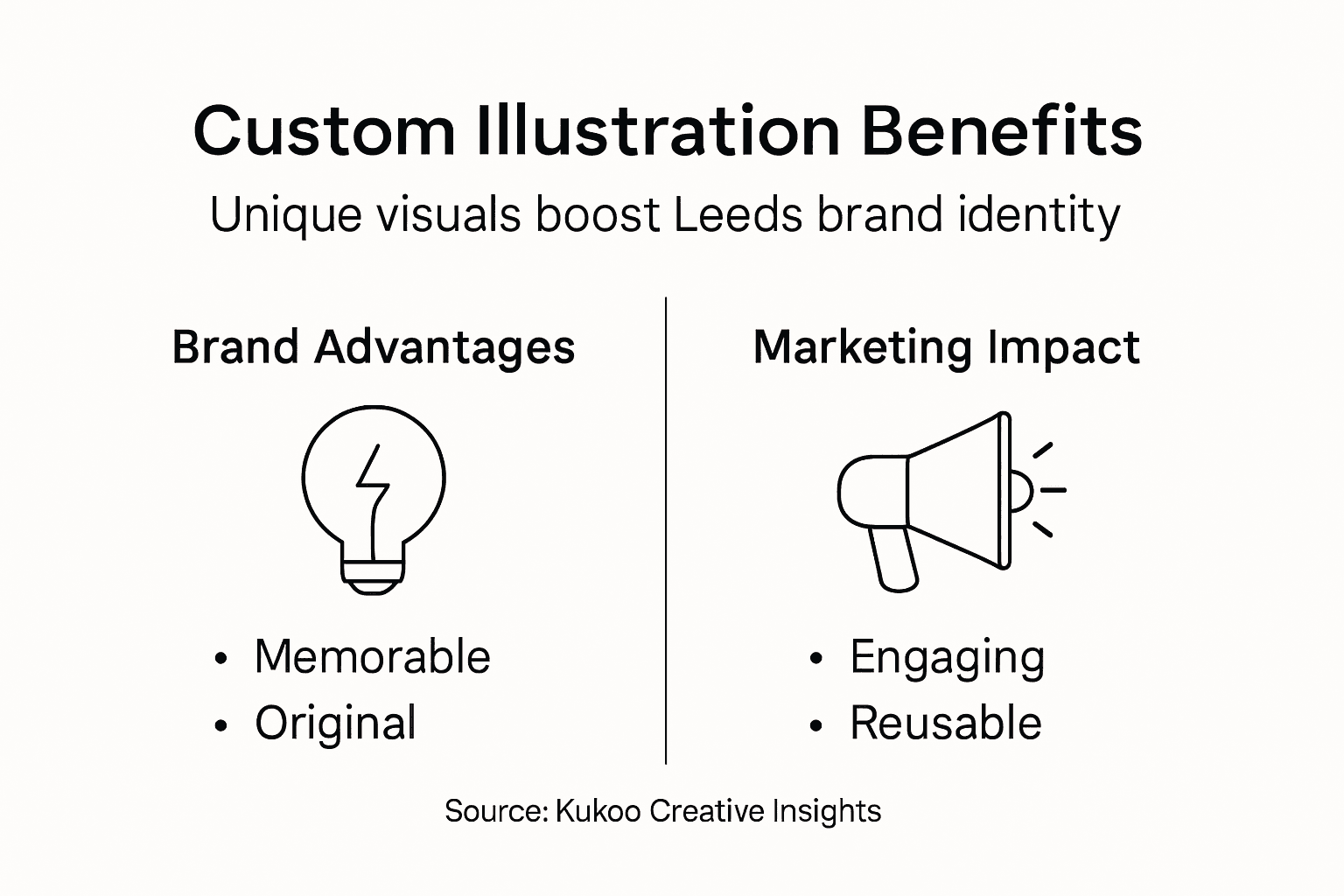 Infographic showing custom illustration advantages