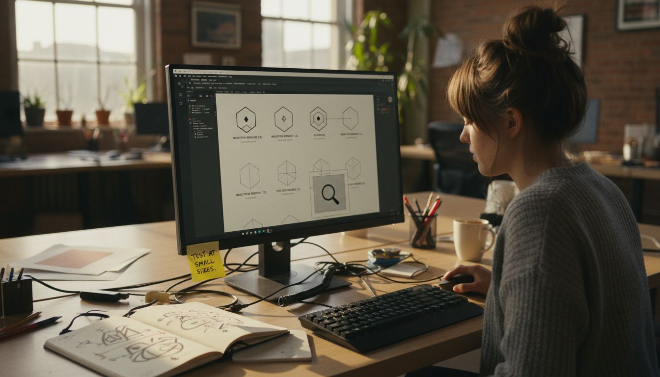 Refresh Brand Visuals: Boost Recognition by 23% in 2026 1 Designer refreshing logo on office computer