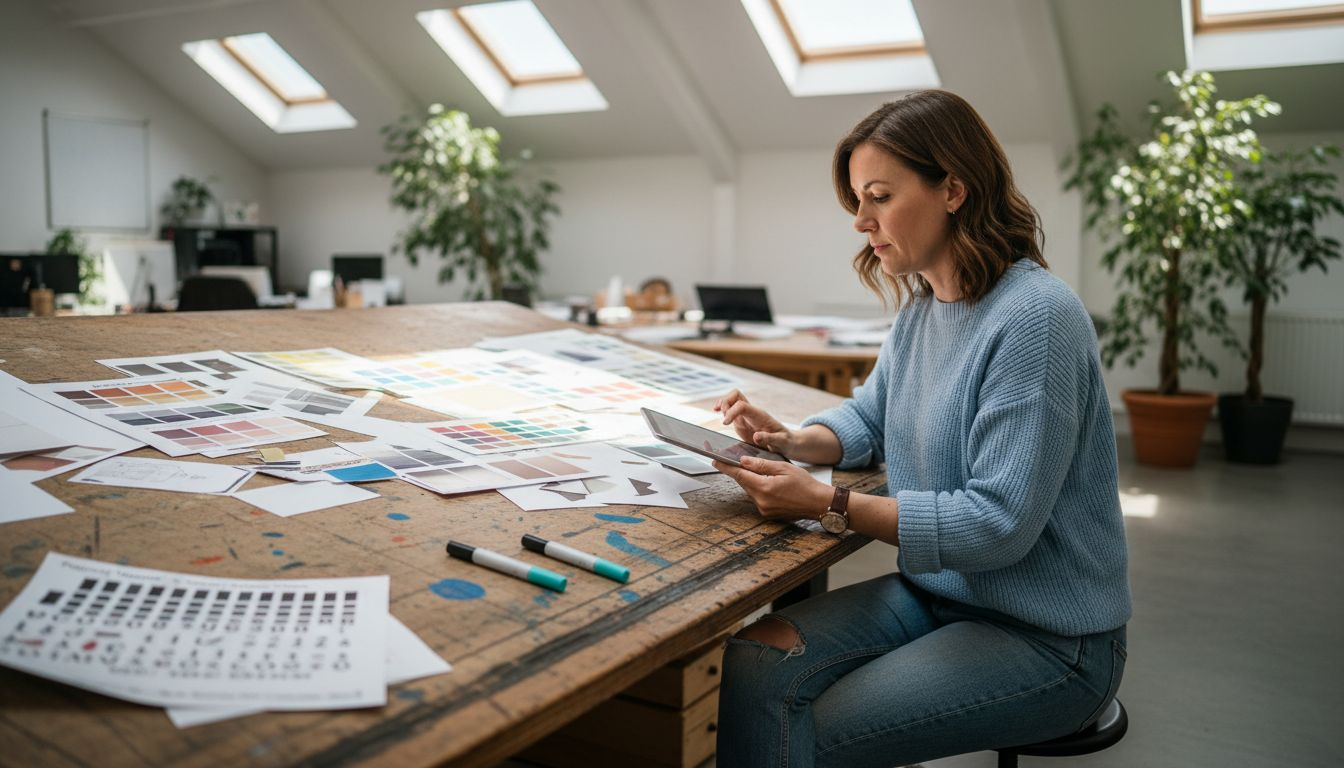 Designer working on brand assets