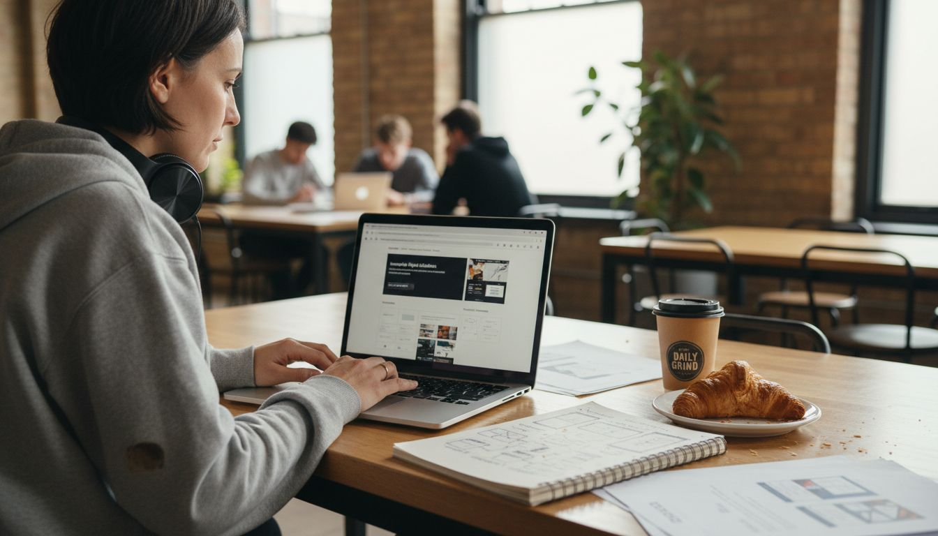 Streamline your business website creation workflow in 2026 2 Designer creates business site in coworking area