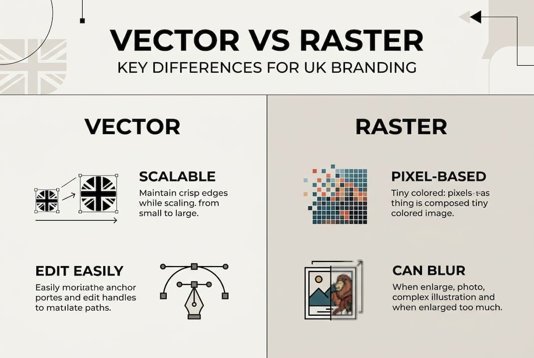 Infographic: Vector and raster branding differences