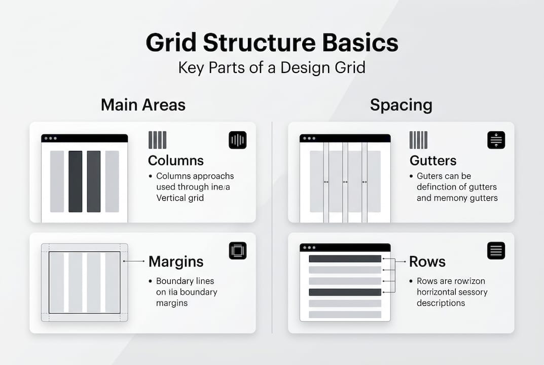Infographic of design grid components