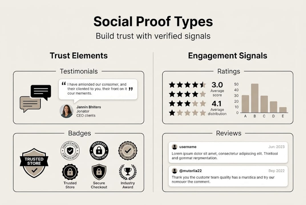 Infographic shows types of social proof