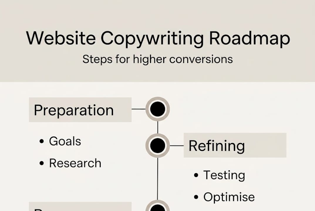 Infographic of website copywriting process steps