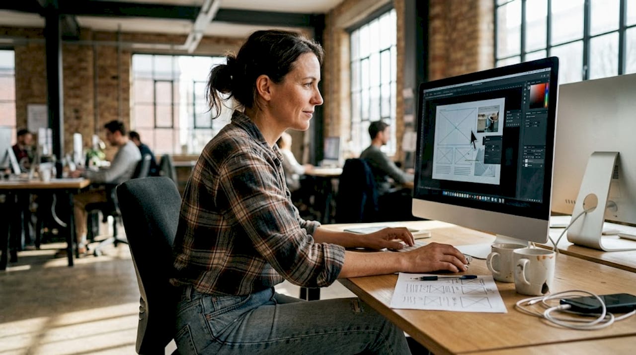 Web designer updating site layout