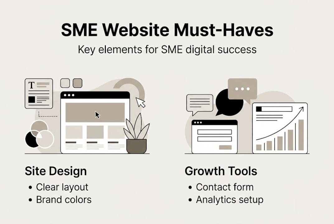Infographic of SME website essential elements